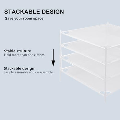 Sweater Drying Rack, 4-Layer Clothes Drying Rack Flat Mesh Drying Rack Clothing Stackable Laundry Drying Rack for Sweaters Socks Toys Indoor&Outdoor Use - size: 4-tier