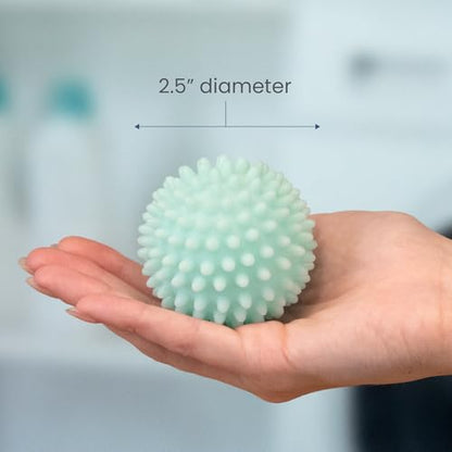 S&T INC. Reusable Plastic Dryer Balls, 6 Pack, 2.5" Diameter, Mint Blue - color: Blue