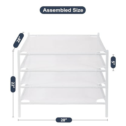 STO STO Sweater Drying Rack, 4-Pack Stackable Mesh Clothes Drying Rack, Laundry Drying Rack for Sweaters, Socks, Toys, White - style: 4 Pack