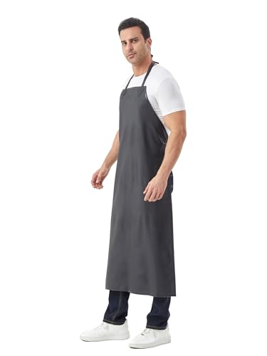 Nanxson Waterproof Rubber Aprons for Butcher Dog Grooming Dishwashing - color: Blackred