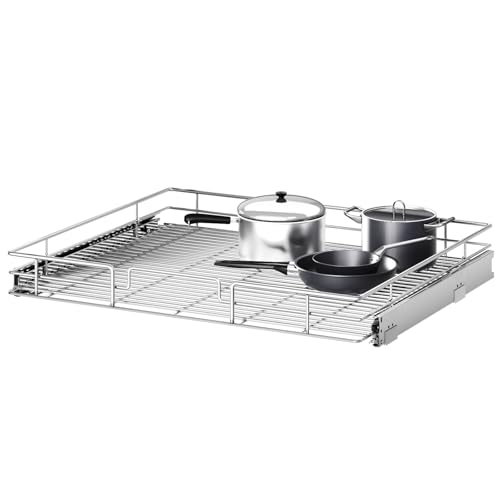 Pull Out Cabinet Organizer 31½" W x 21½" D, Heavy Duty Cabinet Pull Out Shelves, Slide Out Drawers Organization for Kitchen Cabinets Bathroom - color: 1 Tier, size: 31½"W x 21½"D
