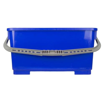 Pulex 6 Gallon Durable Lightweight Mop Bucket with Squeegee Carrying Clips and Ergonomic Handle for Floor and Window Cleaning - Blue