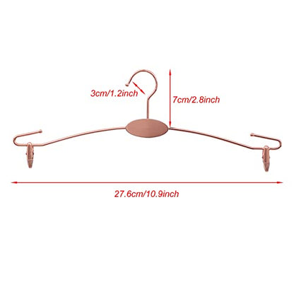 Metal Underwear Bra Rack, Durable Pants Clothes Hangers with Clips,for Lingerie Shop Display, 10pcs (Rose Gold-B1) - color: Rose Gold-b1