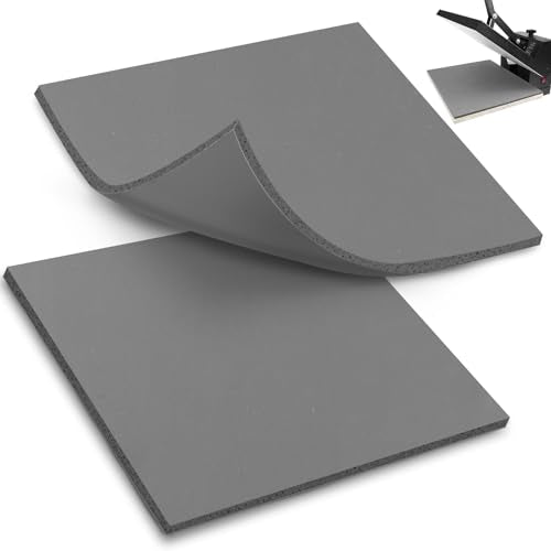 UNIFAMILY 2 Pack Heat Press Mat 15x15IN, Silicone Heat Press Pad, Gray Washable Double-Sided Heat Mat for Heating Press for Vinyl HTV Transfer, T-Shirt Iron, Non-Slip Heat Press Mats - color: Grey