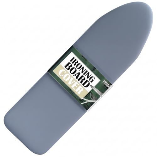 Hearth & Harbor Ironing Board Cover and Pad 15x54 Full Size, Thick Heavy Duty Scorch Resistant Padding Elastic Edge Hook & Loop Fastener, Iron Board Cover with Padding, Stone Blue - color: Stone Blue