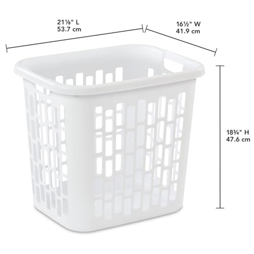 Sterilite Ultra Easy Carry Plastic Dirty Clothes Laundry Basket Hamper with Integrated Handles and Ventilation Holes, White (8 Pack) - size: 8 Pack