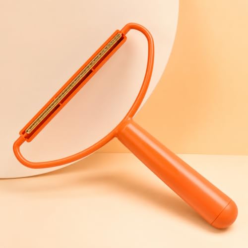 Dual Sided Pet Hair Remover Tool for Carpet, Sofa and Clothing, Reusable Dog & Cat Fur Remover with Ergonomic Handle, Lint and Debris Cleaner for Upholstery, Rug, Car Seat and Pet Bed Orange - color: Orange