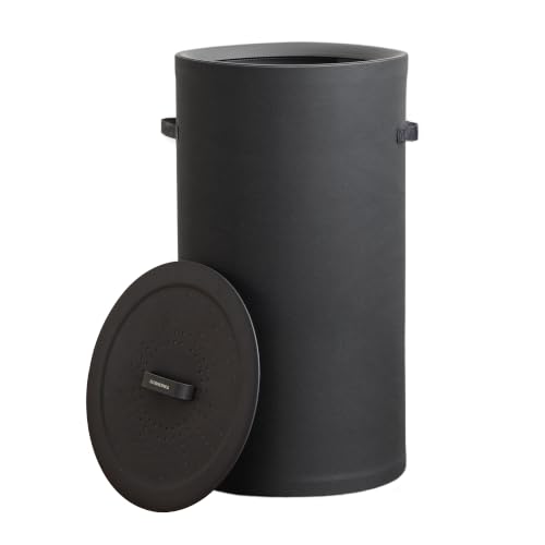 126L Laundry Basket with Lid, Laundry Hamper, Laundry Room, Black - color: Black