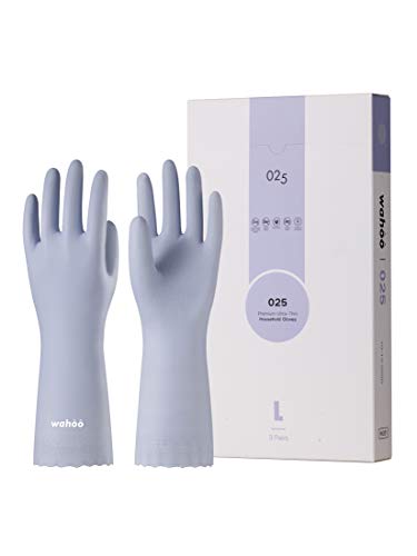 LANON 3 Pairs wahoo Cleaning Gloves, Unlined, Icelandic Blue, Medium - color: Icelandic Blue (Pack of 3), size: Medium (Pack of 3)