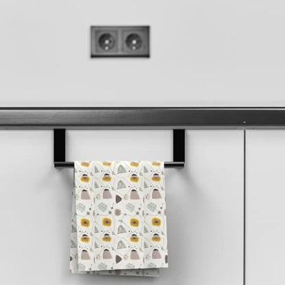 Towel Rack for Cabinet, Strong Steel Kitchen Over Cabinet Towel Bar Holder, 9" Wide - 2 Pack - Black - color: Black