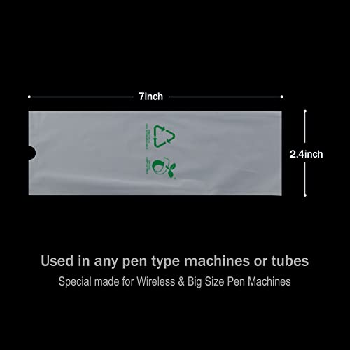 EZ Tattoo Machine Covers - 200pcs (2.4 inch X 7 inch) ECO-Friendly Disposable Tattoo Pen Machine Bags Transparent White Cartridge Machine Sleeves for Wireless Battery Tattoo Pen Machine Plus - color: White (2.4inch X 7inch)