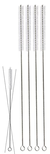 2 JUMBO 14" Stainless Steel 100 oz Straw HUGE SUPER LONG Drinking Wide Insulated Whirley Travel Mug FOAM Truck Stop Cup (4 Jumbo Brushes) - size: 4 Jumbo Brushes 13" × 1/2"