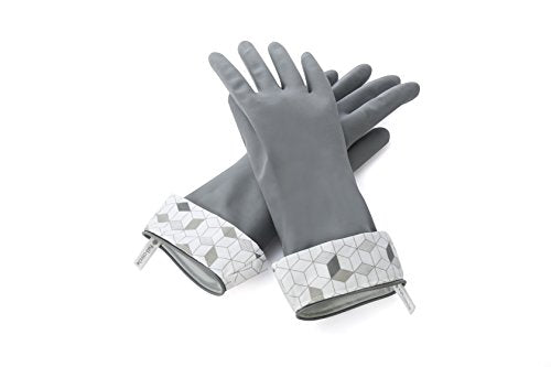 Full Circle High & Dry Natural Latex Cleaning Gloves Large, Durable, Gray - color: Grey