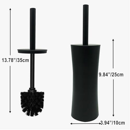 Vince Camuto Toilet Bowl Brush with Holder, Durable Bathroom Cleaning Tool, Modern Design for Easy Toilet Maintenance, Bathroom Cleaner Brush for Efficient Cleaning and Hygiene - color: Matte Black