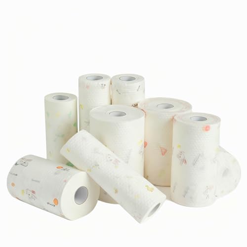 1 roll (Use 1000-2000 Times), Lazy Rags, Disposable Kitchen Paper Towels, Washable Wet and Dry Towels, Rags, Non-Stick Oil Rags, degreasing Towels, Household Cleaning Rags, Cleaning Supplies