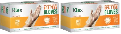 Klex 1000 BPA Free Disposable Heavyweight Cast Poly CPE Gloves, Embossed PE Plastic Glove for Food Handling Food Prep Safe, Latex & Powder Free (1000 Count, Medium) (Pack of 2) - size: Medium (Pack of 2000)