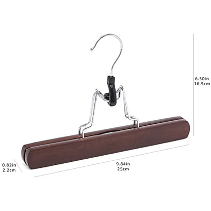 Amazon Basics Wooden Pants Hangers Closet Organizer, Cherry, 10-Pack - color: Cherry, size: 10-Pack
