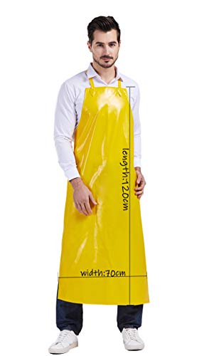Nanxson Waterproof Rubber Aprons for Butcher Dog Grooming Dishwashing - color: Yellow