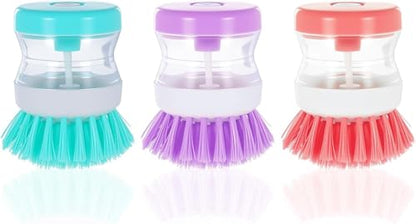 3Pcs Dish Brush with Soap Dispenser Soap Dispensing Brush Washing Utensils Kitchen Scrub for Cleaning Dishes Pot Pan Sink