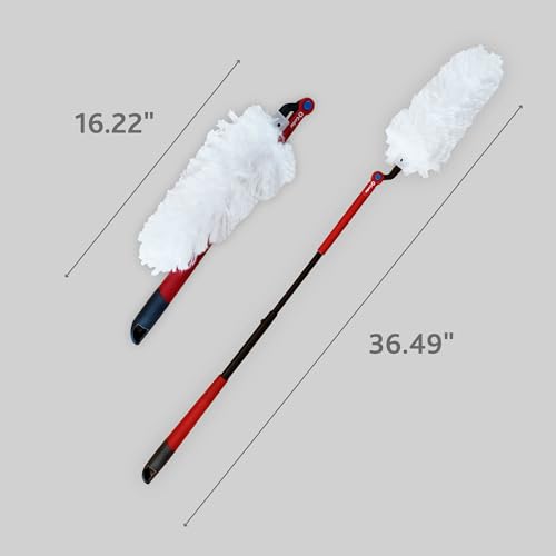 O-Cedar Flex & Catch Heavy Duty Dusting Kit with 3 Disposable Duster Refills | Extendable 3 Ft Handle with Stay-On Duster Hook | Traps 3X More Dust Than Feather Dusters