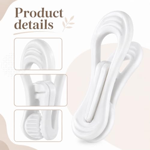 100 Pack White Plastic Hanger Clips for Baby Clothes Hanger Clips