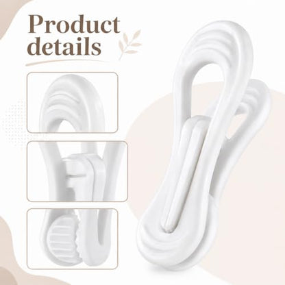 100 Pack White Plastic Hanger Clips for Baby Clothes Hanger Clips