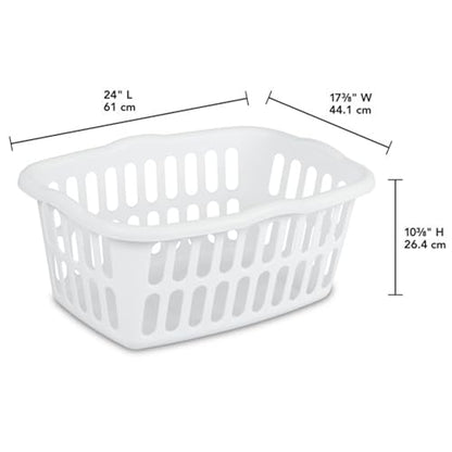 Sterilite Rectangular Laundry Basket, Plastic Clothes Hamper, 24-Pack - color: White, size: 24 Pack