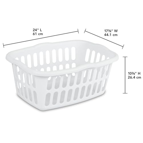Sterilite Rectangular Laundry Basket, Plastic Clothes Hamper, 24-Pack - color: White, size: 24 Pack