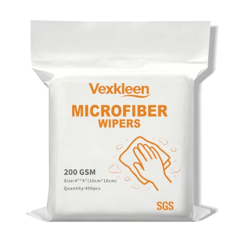 4" x 4" Durable & Absorbent Microfiber Wipes (400 Pcs, 200GSM) - size: 4" x 4" (Pack of 400)