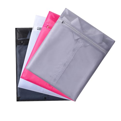 4 pack Mesh Laundry Bags,Mesh Wash Bags,Lingerie Bags for Washing Delicates,12 x 16 Inches lingerie bags for Laundry, Travel Storage Organize Bag for Cotton Clothes,Sheet, Shoes(MIXED COLOR) - color: mixed color