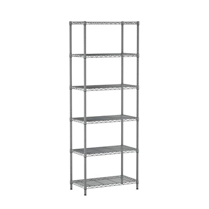SINGAYE 6 Metal Shelves Wire Shelving Storage Shelf Adjustable Unit Pantry - color: Grey, size: 6 Tier 14"Dx24"Wx72"H