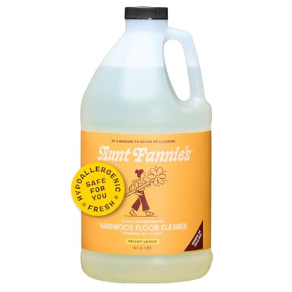 Aunt Fannie's Hardwood Floor Cleaner, Vinegar-Free, Lemon, 64 oz