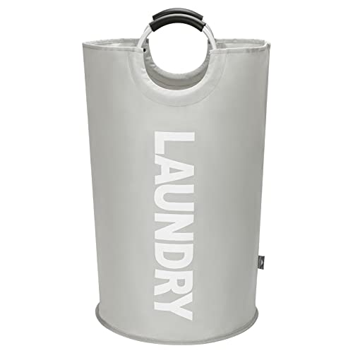 DOKEHOM 125L X-Large Laundry Basket Bag, Collapsible Tall Hamper, Grey - color: Light Grey, size: 125L