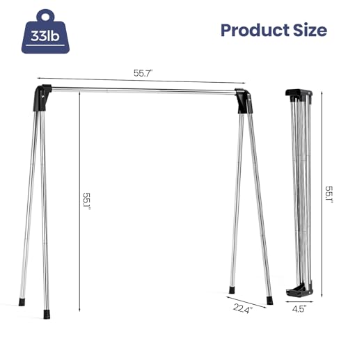 APEXCHASER Upgraded 55" L Stainless Steel Clothes Drying Rack - size: 55 inch New