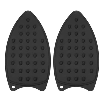 PATIKIL Silicone Iron Rest Pad, 2 Pcs Multipurpose Hot Heat Resistant Iron Rest Plate Protective Pad for Ironing Board Hot Resistant Steamer Steam Compact Mat, Black - color: Black