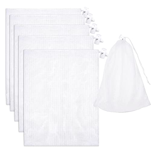 6Pack 24 * 16'' Pool Fine Mesh Filter Bags for Leaf Vacuum Pool Cleaners,Pool Vacuum Net Bag Replacement Bag with Pull & Lock Cord,Universal Fit,Holds Leaves,Debris