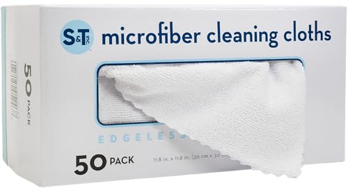 S&T INC. Microfiber Cleaning Cloth, 50 Pack, 11.8" x 11.8", White - color: White (1 Pack)