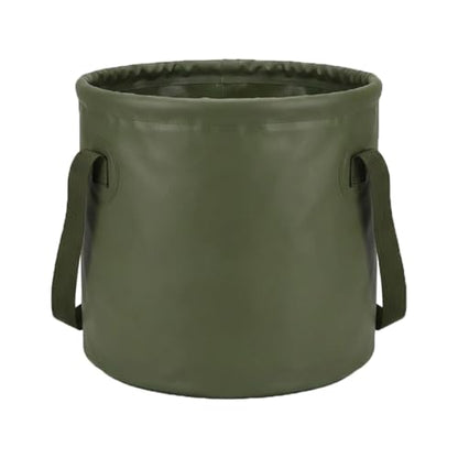 10L 2.5 Gallon Car Collapsible Bucket with Handle, Folding Leakproof Water Storage Basin, Portable Foldable Water Container for Fishing, Camping, Car Cleaning, Beach, Garden (10L-Green) - size: 10L-GREEN