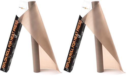 HTVRONT Teflon Sheets for Heat Press - 12" x 8 FT Non Stick PTFE Teflon Sheets Reusable Teflon Paper Roll Heat Resistant Teflon Mat (Pack of 2) - size: 12" x 8 FT 1 roll (Pack of 2)