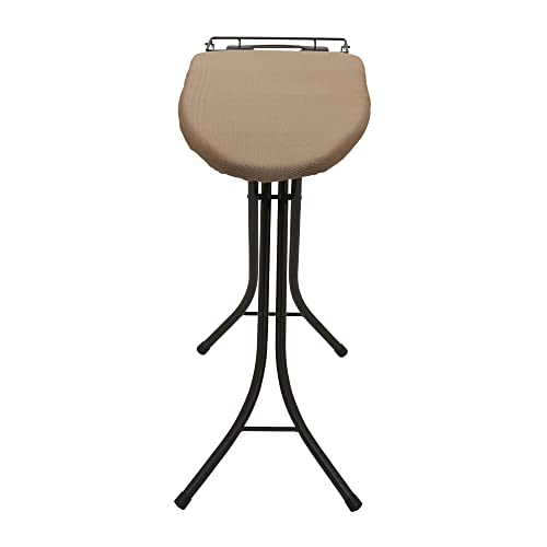 Household Essentials Wide Top Ironing Board with 4‑Leg Steel Frame, Fixed Iron Rest, Silicone‑Coated Cotton Cover, Antique Bronze Finish - color: Brown/Bronze, size: 49" L, style: Without iron station