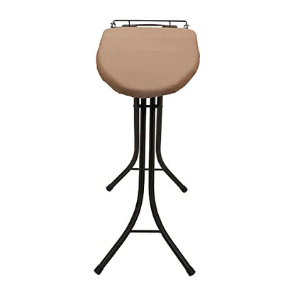 Household Essentials Wide Top Ironing Board with 4‑Leg Steel Frame, Fixed Iron Rest, Silicone‑Coated Cotton Cover, Antique Bronze Finish - color: Brown/Bronze, size: 49" L, style: Without iron station