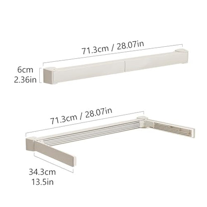 JOOM Wall Mounted Clothes Drying Rack, 27.5 Inch Foldable Rack, White - size: 27.5in