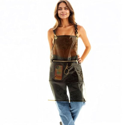Hair Stylist Apron for Women - Waterproof Barber Nail Tech Apron Hairdresser Hairstylist Salon Aprons with Pocket - color: Black
