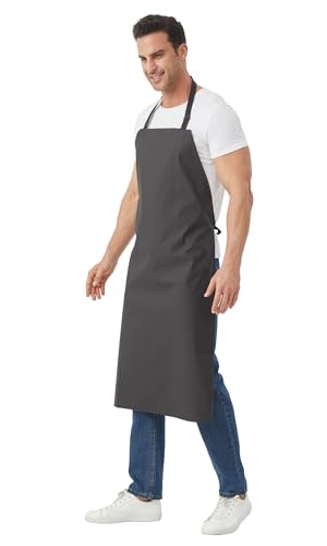 Nanxson Waterproof Apron Adjustable Dishwasher Apron for Women Men - color: Black