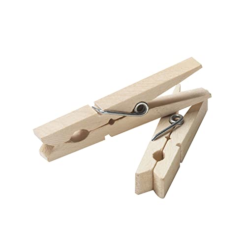 Household Essentials Birchwood & Steel Heritage Clothespins, Set of 96 - size: Bag of 96