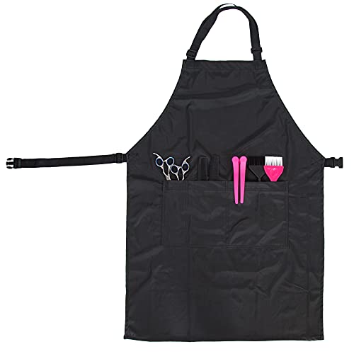 Hair Stylist Apron - Black - PU and Polyester - Waterproof Salon Apron - color: Black Apron - Pu and Polyester