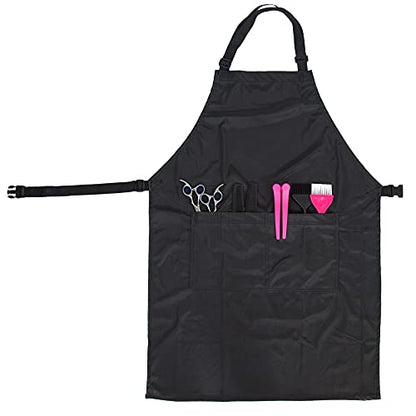 Hair Stylist Apron - Black - PU and Polyester - Waterproof Salon Apron - color: Black Apron - Pu and Polyester