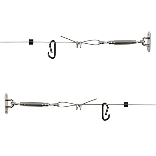 GoSports 30 ft Adjustable Wire Hanging Kit, Stainless Steel Cable System