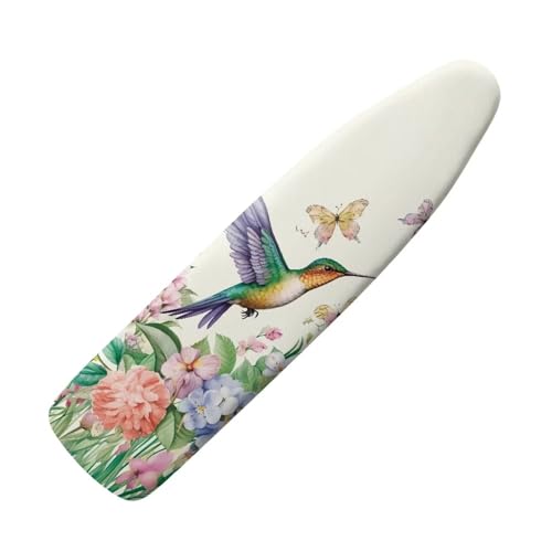 Hummingbird Flower Ironing Board Cover and Padding Heavy Duty Pad Decorative Covers with Elastic Edge Ironing Board Sleeve for Standard Size 15 x 54 Boards Gifts for Women Beige - color: Hummingbird Flower Beige