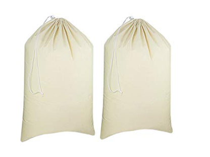 Urban Villa Laundry Bags 2-Pack 28”x36" Extra-Large Cotton Canvas Heavy Duty Washable Durable Travel Laundry Sacks with Drawstring Closure Reusable Hamper Liners for Dirty Clothes Delicates & Lingerie